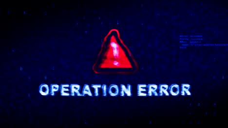 operación de error texto ruido digital contracción glitch distorsión efecto de error animación de bucle.