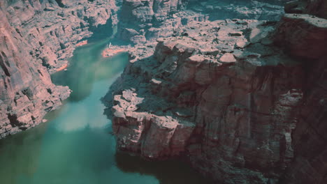 aerial view of a canyon and river