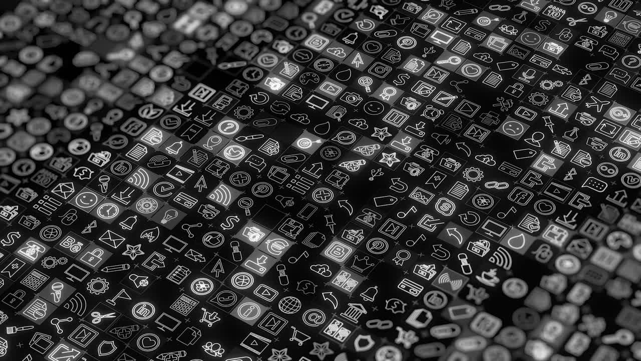 iconos de interfaz en blanco y negro