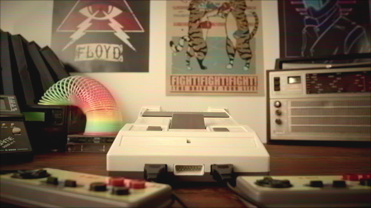 Retro Gaming Setup with Nintendo Entertainment System