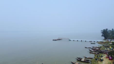 launch ghat on river ganges in west bengal