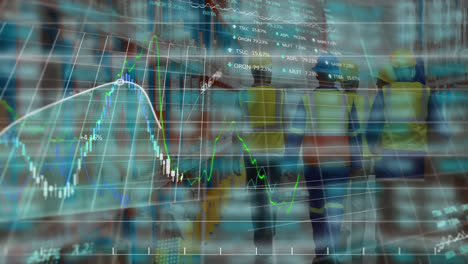 Animation-of-stock-market-display-on-glowing-background.