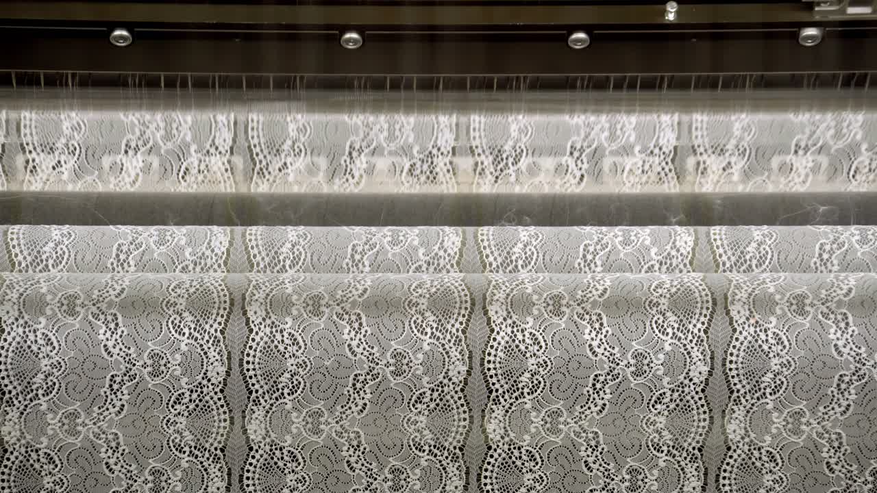 Lace curtains pattern with soft light creating a calming atmosphere