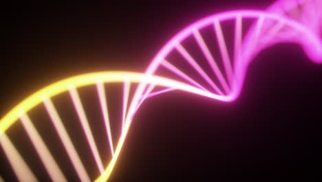 glowing neon dna double helix