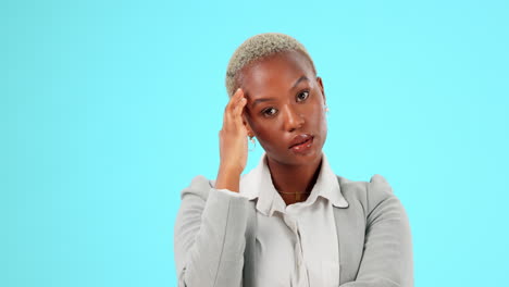 frustrated, tired and business with face of black