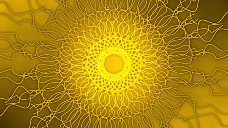 yellow line mandala art loop on a gradient background