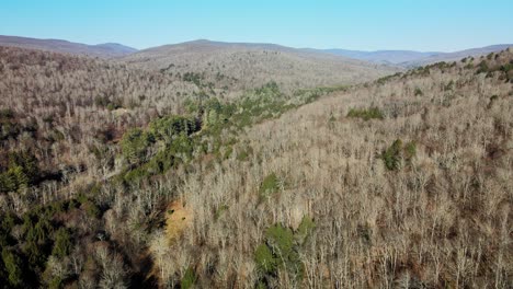 sobre las montañas catskill en el estado de nueva york a fines del otoño o principios del invierno