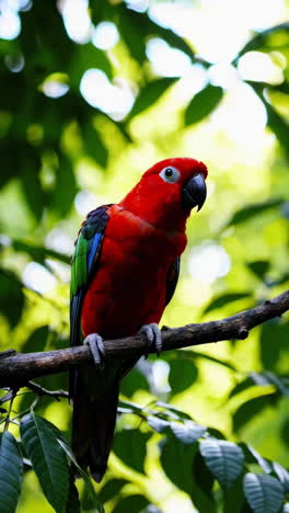 colorful parrot on a branch