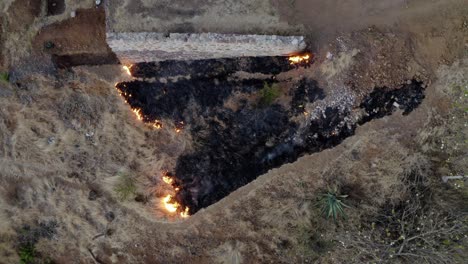 Aerial-view-smoke-of-wildfire