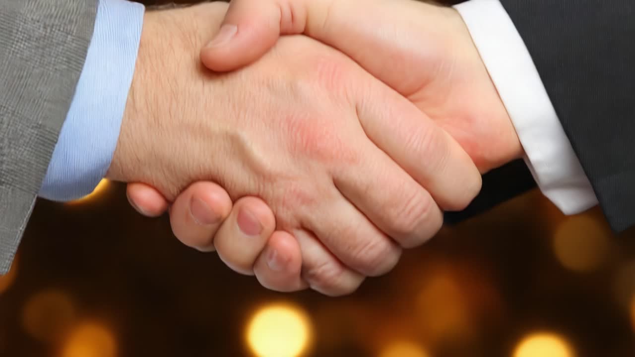 A Professional Handshake Signifying Agreement and Partnership, Symbolizing Trust and Collaboration Between Two Individuals in a Business Environment
