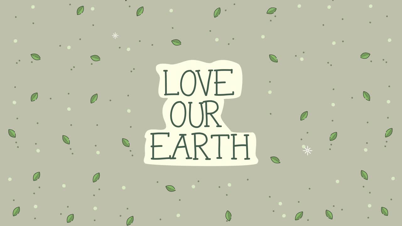 love our earth lettering ecology