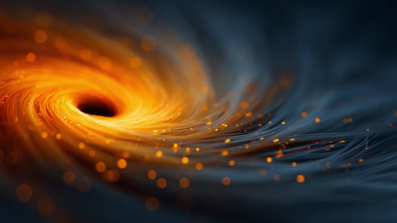 A Captivating Visual of a Cosmic Black Hole with Radiant Swirls and Glowing Particles in Deep Space, Highlighting the Mysteries of the Universe and Its Energetic Dynamics