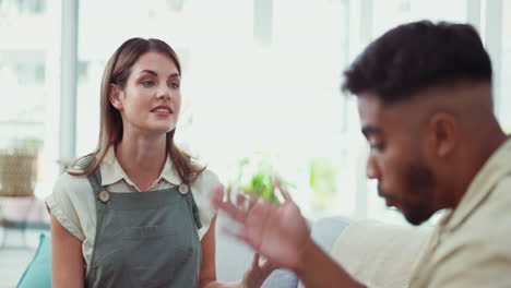 couple, conflict or fighting about marriage