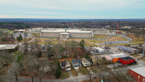 Aerial-view-of-United-States-Penitentiary-prison-for-male-inmates,-Atlanta