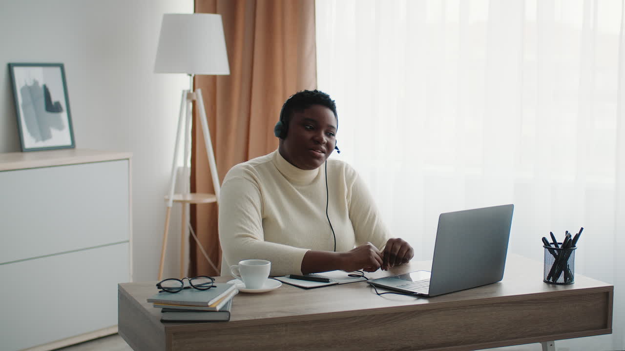 Woman in a video conference call