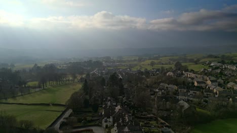 Cinematic-aerial-footage-of-Sedbergh-village,-the-ideal-place-to-escape-to-at-any-time-of-year