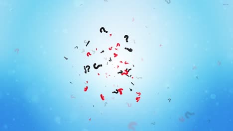 blue question mark with blinking and motion graphics loop animation green screen for creativity and questions.