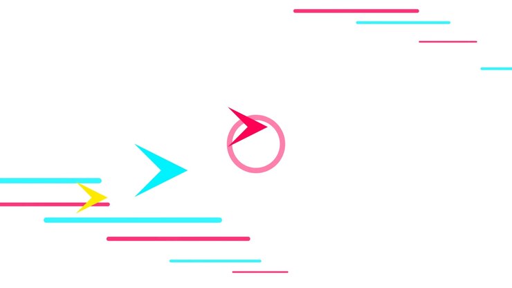 Abstract Motion Graphic with Moving Geometric Shapes and Lines