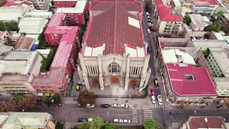 flyover of the worn-out and abandoned salvador basilica in santiago chile, currently undergoing a bidding process for its restoration