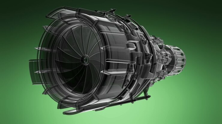 Rotate Jet Engine Turbine