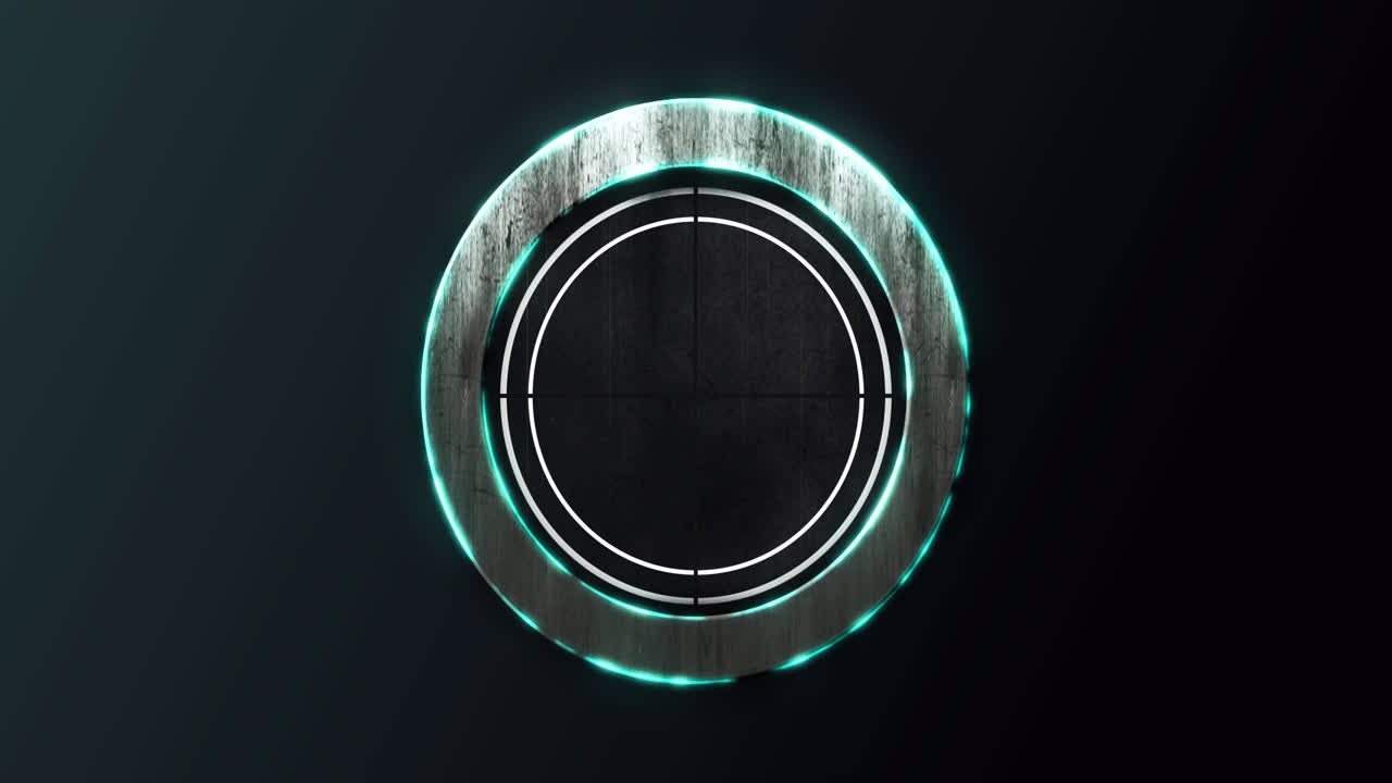 animación de la interfaz digital de cuenta atrás del círculo de espera de carga en fondo negro