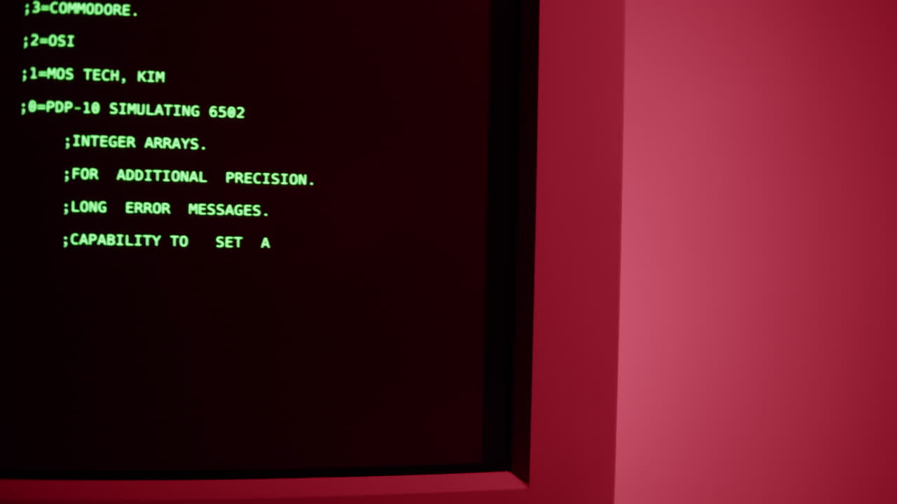 Vintage Computer Terminal Screen Displaying Code
