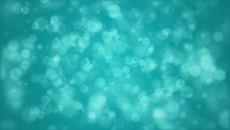 blue background with white blurred geometric shapes hexagons. looped animation. copy space.