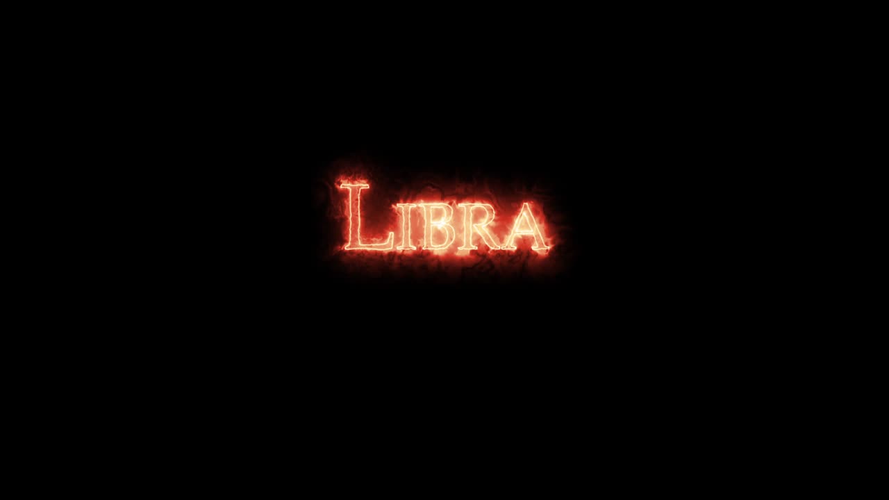 libra es un signo astrológico escrito con un bucle de fuego.