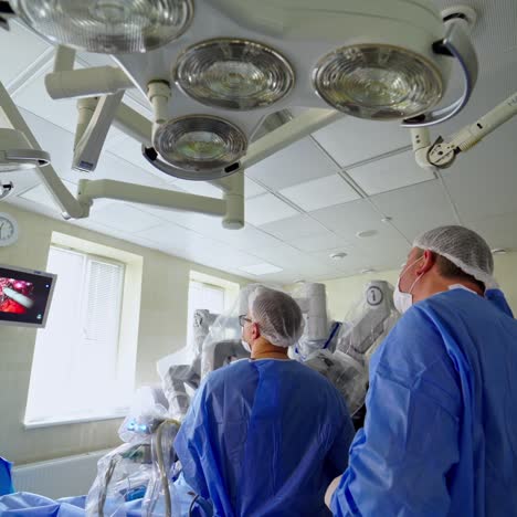 robotic assisted minimally invasive surgery with surgical robot. robotic surgical system in hospitals concept. da vinci surgery