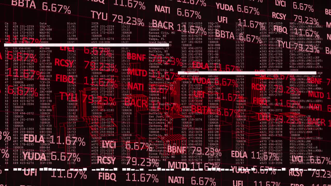 animación del procesamiento de datos sobre un fondo negro