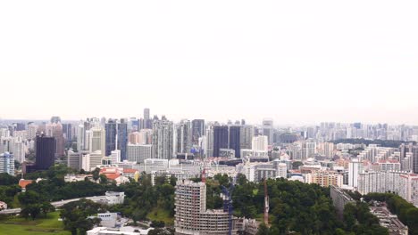 high angle view of singapore city buildings sunny day ,