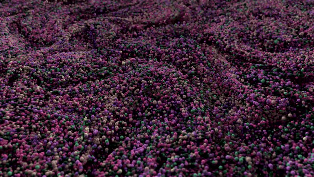 추상적인 구체들이 페인트처럼 회전하고 있습니다.