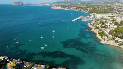 beautiful coastal bay with boats and marina