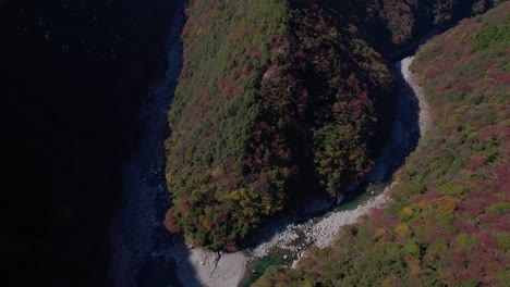 Fliegen-Sie-Im-Herbst-über-Die-Berge-Von-Shikoku-Mit-Dem-Roten-Laub-In-Japan