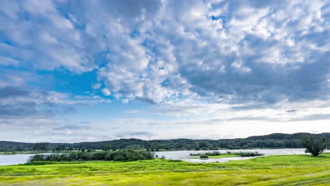 the serene rural landscape on the banks of the river elbe in eastern germany