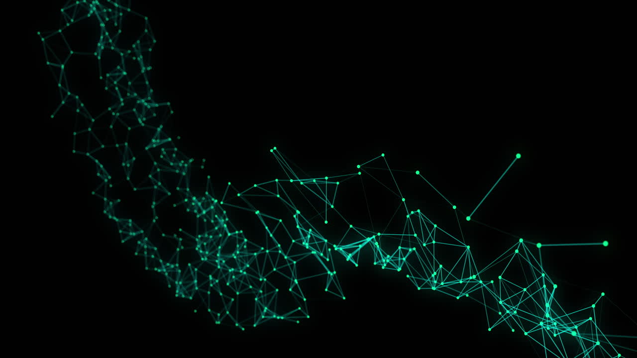 Network of connections against black background