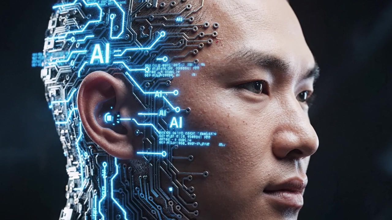 Una Fusione Affascinante tra Umanità e Tecnologia: Un'Esplorazione Ravvicinata dell'Intelligenza Artificiale che si Fonde con Caratteristiche Umane e Circuiti