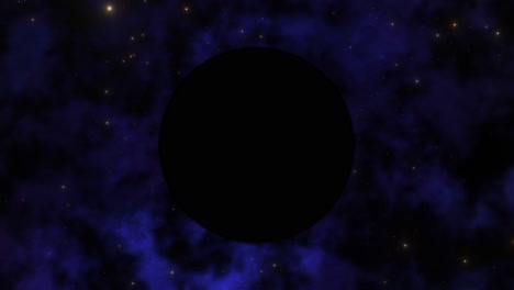 zoom lento en un agujero negro supermasivo en una nebulosa azul oscuro