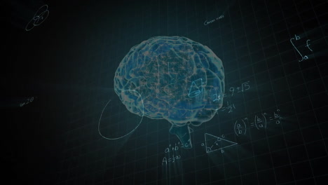 animation of mathematical data processing over human brain