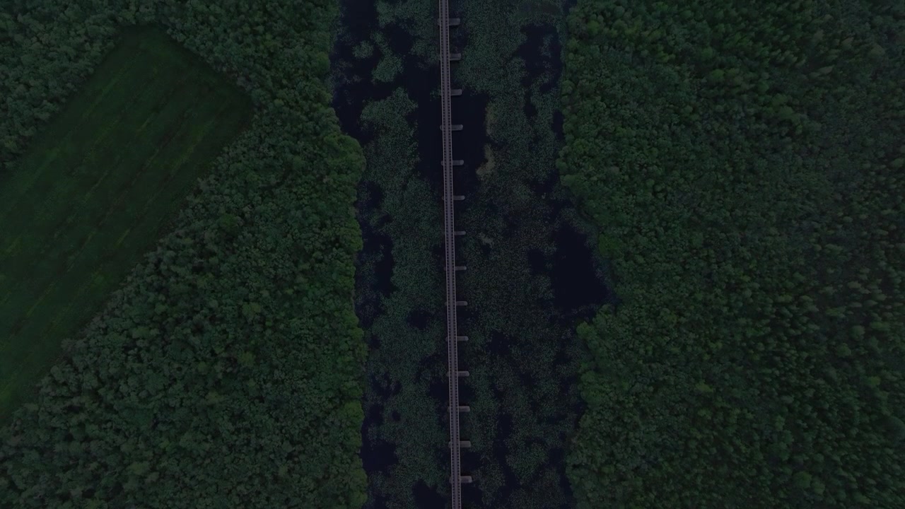 Veduta aerea dall'alto del Moerputtenbrug, un ponte ferroviario affascinante e storico circondato da bellezze naturali mozzafiato