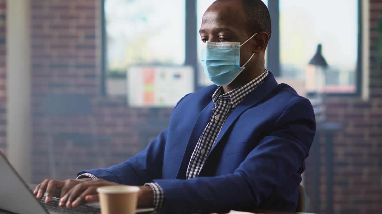 Portrait of office employee working on business strategy report