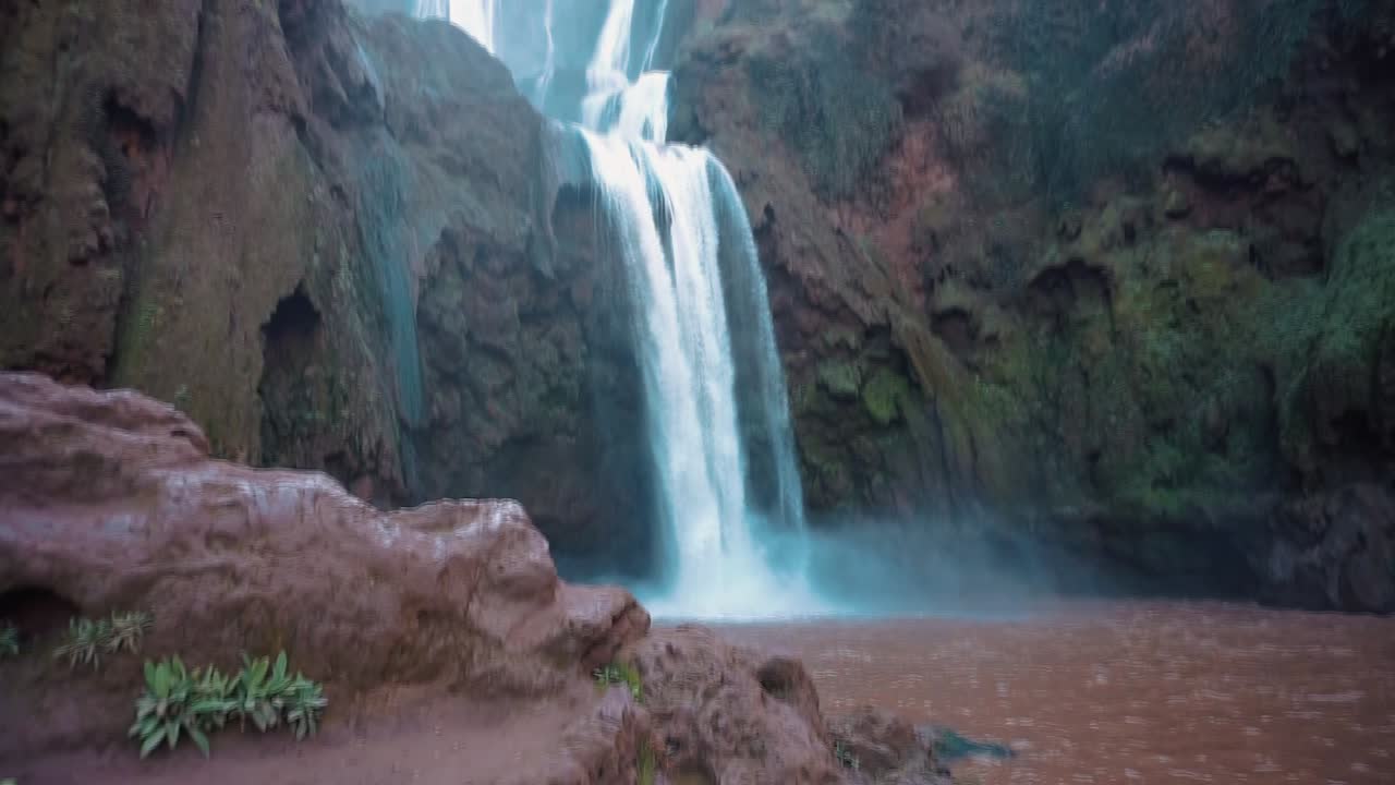 View on a waterfalls in city of Ouzoud - Morocco