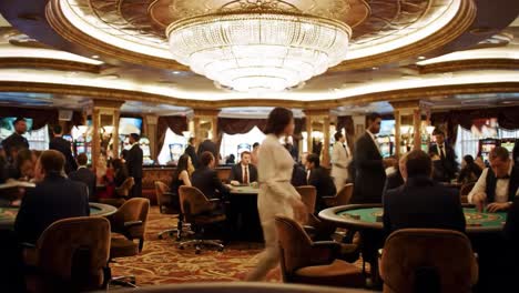people enjoying gambling and entertainment in a luxurious casino