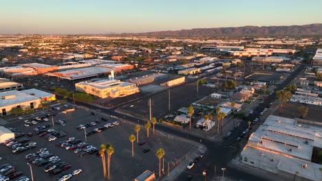 Urban-sprawl-of-Phoenix,-Arizona-at-sunset