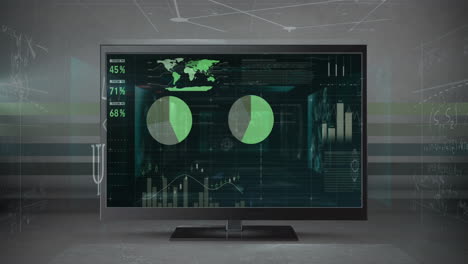animación del procesamiento de datos en pantalla