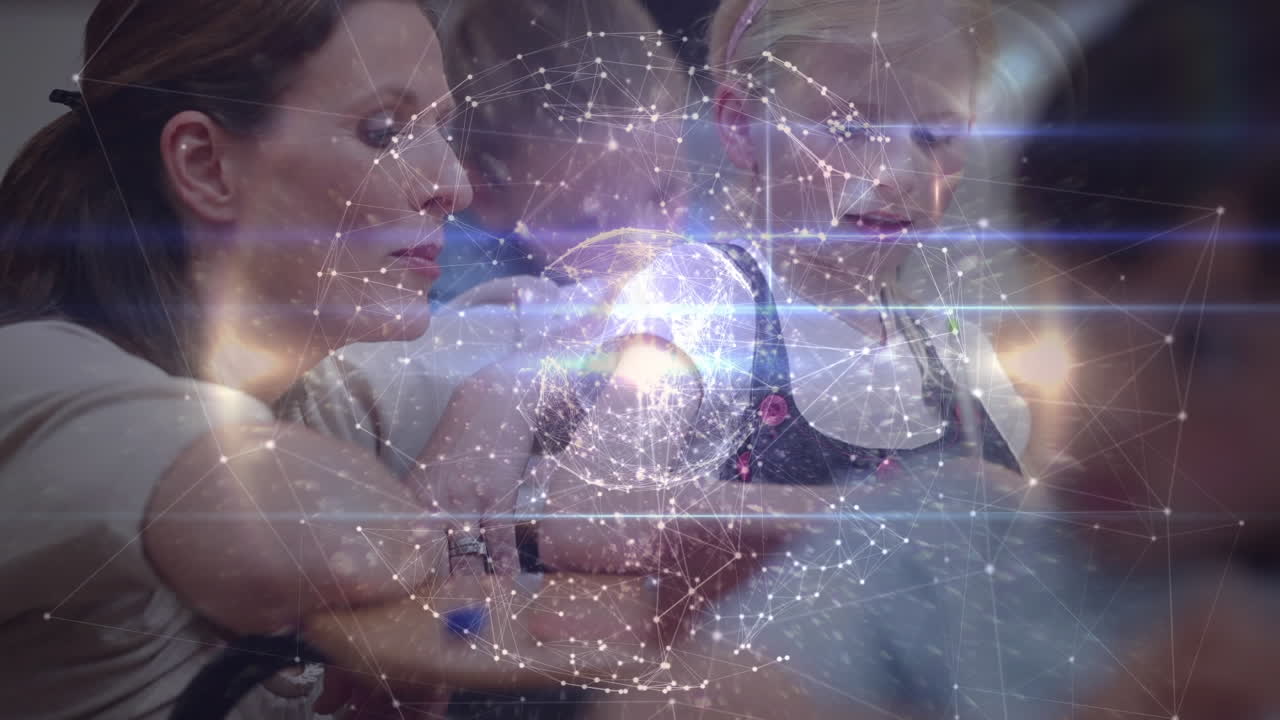 animación de la red de conexiones sobre la escritura de maestras y escolares