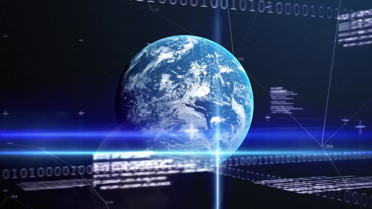 Animation of data processing over globe