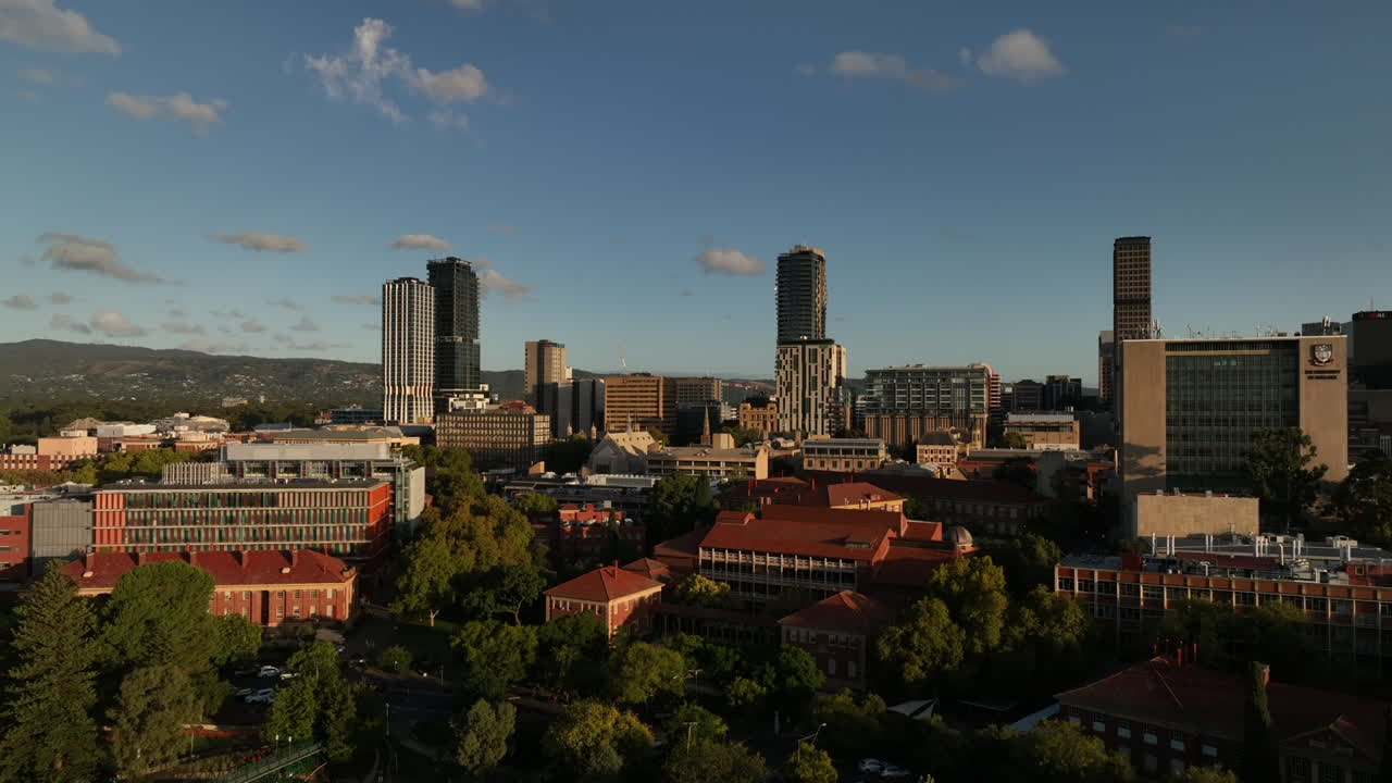 drone 4k adelaide ciudad atardecer australia