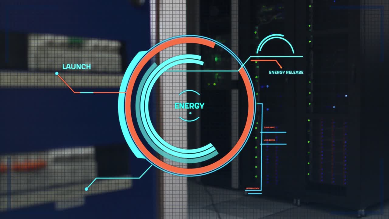 Animation of scope scanning and data processing over server room