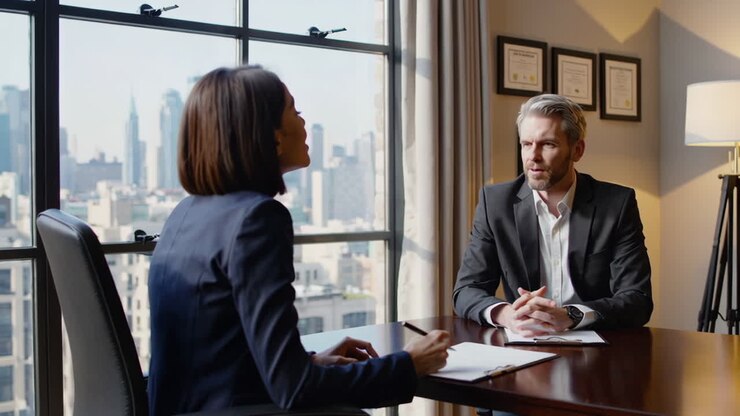 Business Interview in Modern Office